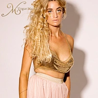 metallic halter top