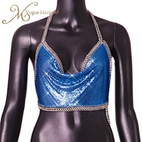 short metallic halter top